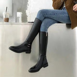 Women Boots Over Knee  Zipper Female Shoes Clogs Platform Luxury Designer Over-the-Knee Large Size Ladies Fashion High Heel