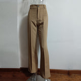 Goosudu High Waisted Casual White Trousers Women Brown Stright Pants Office Lady Korean Style Women Pantalones De Mujer