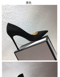 goosudu Sexy Women Pumps Spring/Autumn High heels Pointed Toe black Wedding Shoes Sexy High Heel shoes for Women Pumps