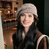 Fashion Winter Women Beret Warm Knitted Baggy Beanie Hat Pretty Comfortable Plain Caps Multicolor Elasticity Cap