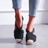 Summer Women High Wedge Heels Espadrille Soled Sandals Slippers Shoes Female Bowknot Gladiator Slingback Sandals Slippers Shoes