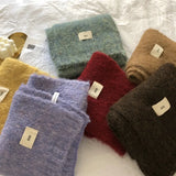 Fashion Pure Color Winter Warm Kniited Scarf for Women Korean Style  Neckercheif Girls Skinny Cashmere Scarfs For Women