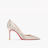 goosudu New Super Pointed Pumps Women's Thin Heels Black Silver Sequins Sexy Fashion Single Shoes