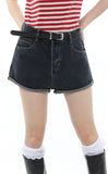 Women's Straight Shorts Jeans Black Hot Pants High Waist Europe America Street Summer Vintage Chic Design Denim Minipants Shorts