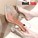 goosudu Luxury Women Pumps Transparent High Heels Sexy Pointed Toe Slip-on Wedding Party Brand Fashion Shoes For Lady Size 34-43
