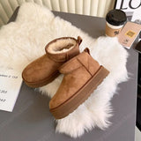 Women Australia Boots Designer Ultra Mini Platform Boot Chestnut Slippers Winter Warm Fur Cow Leather Wool Suede Snow Boots