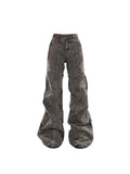 Women's Grey Jeans Vintage Korean 90s Aesthetic Denim Trousers Harajuku High Waist Cowboy Pants Fashion Y2k 2000s Trashy Clothes