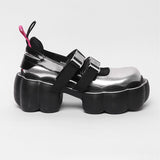 Womens Lolita Square Toe Gothic Punk Pumps Shoes Creepers Japanese Harajuku Platform Belt Buckle Girls Creepers 3Colors