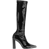 goosudu High Heel Women Long Boots High Quality Leather Patent Leather Ladies Zip Knight Boots Fashion High Heel Knee-high Boots