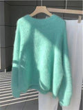 Striped Sweater Women Pullover O-neck Knitted Autumn Winter Loose Soft Sweaters Female Elegant All-match Casual Jumper