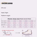 goosudu  Thick Heel  Boots Autumn Winter New Fashion Side Zipper Lace Non-slip Waterproof Platform Thick-soled Women's Boots ANKLE