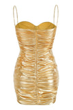 Goosudu Corin Ruched Metallic Minidress