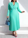 Goosudu V Neck Pleated Dress