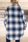 Goosudu Casual Plaid Pocket Turndown Collar Outerwear