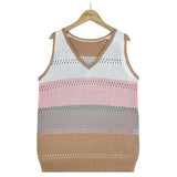 Goosudu Clearance Women's Color Block Knitted Vest Tank Top