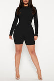 Goosudu Casual Sports Ribbed Crew Neck Romper