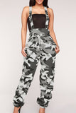 Goosudu Casual Camouflage Print Bandage Patchwork Buttons Regular High Waist Full Print Bottoms