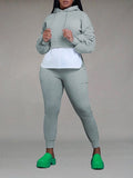 Goosudu Ruched Combo Hoodie & Jogger Pants Set