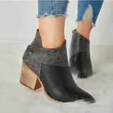 Goosudu Thick Heel Pointed Western Cowboy Boots