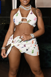 Goosudu Sexy Print Split Joint Swimwears