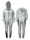 Goosudu Colorblock Zip-Front Hoodie & Pants Set