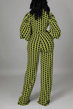 Goosudu OL Houndstooth Lantern Sleeve Belted Jumpsuit