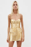 Goosudu Corin Ruched Metallic Minidress