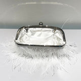 Goosudu Daily Party Patchwork Feathers Pearl Bags