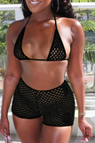 Goosudu Sexy Solid Mesh Swimwears