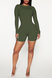 Goosudu Casual Sports Ribbed Crew Neck Romper