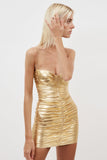 Goosudu Corin Ruched Metallic Minidress