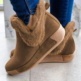 Goosudu Soft Faux Suede Fur Ankle Boots