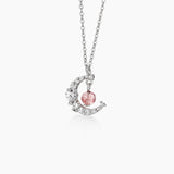 Goosudu Pink Moonlight Symphony Silver Pendant Necklace