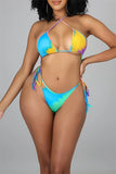 Goosudu Fashion Sexy Print Bandage Backless Swimwears