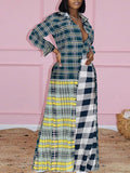 Goosudu Plaid Combo Shirt Dress