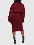 Goosudu Cape Top & Tank Dress Sweater Set