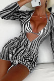 Goosudu Sexy Print Split Joint Fold Swimwears