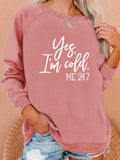 Goosudu Women's Casual Sweatshirt Yes I'm Cold Jesus Letter Print on Sweatshirts