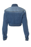 Goosudu Solid Color Smart Denim Coat