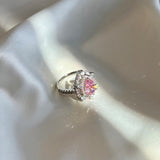 Goosudu Drop Pink Silver Ring