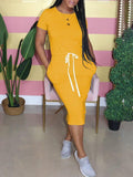 Goosudu Drawstring Tee Dress