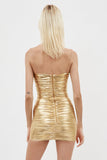 Goosudu Corin Ruched Metallic Minidress