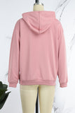 Goosudu Casual Cute Print Draw String Pocket Hooded Collar Tops