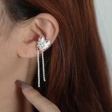 Goosudu Flipped Heart Tassel Ear Cuff