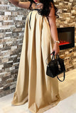 Goosudu Solid Color Whimsical Wide Leg Jumpsuit With Belt