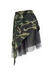 Goosudu Camouflage Cool Irregular Skirt