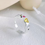 Goosudu Rainbow Zirconia Sivler Finger Band Ring