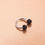 Goosudu [Queen C]Micro Pave 2 Sides Ball Screw Back Stud Lip Ring Nose Ring