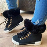 Goosudu Warm Fur Lace-Up Boots