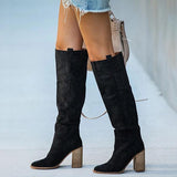 Goosudu Distressed Faux Suede Slouch Boots